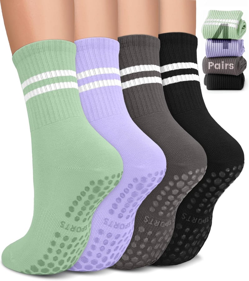 BLONGW Pilates Socks with Grips for Women, Non-Slip Yoga Athletic Socks for Barre Barefoot Workout Hospital - Image 1
